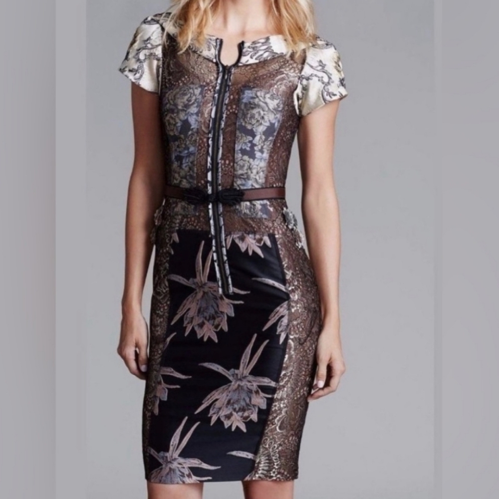 Beguile by Byron Lars Anthropologie Ornate Brocade Dress.LikeNew